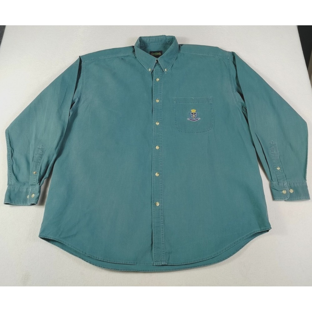 Vintage Specialty Collection Shirt Mens‎ XL Green Embroidered Crest Button Down